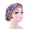 Kvinnors Nya Mode Turban Indiska Style Head Wrap Cap Hat Hårskydd Huvudband Various Print Design Hårtillbehör Hijab