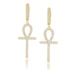 Cubic Zirconia Fashion Earrings Stud för herrguldpläterade smycken Kvinnor Key Dangle Iced Out Diamond Earings Rings 1283 B33563262