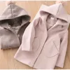 Winter Jassen Hooded Haar Bal Babykleding 3 4 5 6 7 Jaar Peuter Kids Bovenkleding Mode Wollen Jas Meisjes Kleding 201110