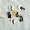 Magic Fantasy Cat Émail Broches Couleurs Creative Sorcière Lune Chat Broches Pour Enfants Cadeau