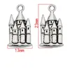 200Pcs lot alloy Antique Silver Plated Castle House Charms Pendant for Jewelry Making Bracelet Accessories DIY 22x12mm263Z