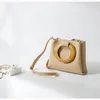 Винтажные женские сумки с деревянным кольцом и ручкой, повседневная сумка через плечо, дизайнерская сумка, большая сумка Buckets254w
