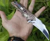 1 pz qualità eccellente DA158 Flipper lama pieghevole coltello tattico artiglio 440C lame per lucidatura a specchio manico in acciaio Karambit con scatola al minuto