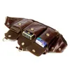 Bolsa de cintura Homens de couro genuíno Fanny Packs Fashion Bel Bum Bag Phone Pouch Bolsa de peito Mini cintura traseira Pais do Dia do Dia 201118