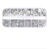 12 Kutuları / Kutuları DIY Kristal Rhinestone Takı Cam 3D Glitter Elmas Gem Nail Art Dekorasyon Tırnak Takı