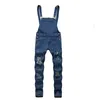 2021 Oversize Fashion Men's Ripped Jeans Jumpsuits Shorts Summer Hi Street Distressed Denim Bib Overaller för Man Suspender Byxor