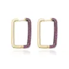 Hip Hop Earrings For Women Fashion 18K Gold Rhodium Plated Geometric Rec Earrings Brief Luxury Bling Zircon Earrings Jewelry285U1478578