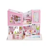 Doll Doll House Wooden Furniture Villa Dollhouse Kitchen DIY Big Doll Houses Miniature Dollhouse Kit Maison de Poupee Kids Gift LJ201126