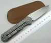 Speciale aanbieding CR Large Folding Blade Messen D2 Stone Wash Drop Point Blade TC4 Titanium Legering Handvat EDC Zakmessen Met Lederen Schede