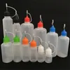 Clear Transparent 5ml 10ml 15ml 20ml 30ml 50ml 100ml Plastic Tattoo Ink Bottle with Stainless Metal Needle Tip Dropper Bottle Empty Oil Bottles