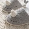 Cute Whale Women Slippers Winter Bedroom Warm Plush Couples Shoes Funny Cartoon Indoor Narwhal Girls Furry Slippers