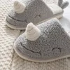 Schattige walvis vrouwen slippers winter slaapkamer warm pluche paren schoenen grappige cartoon indoor narwal meisjes harige slippers