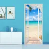 Foto wallpaper 3d janela estéreo praia praia paisagem paisagem pvc auto adesivo porta adesivo sala de estar quarto decoração home 3 d 201009