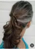 sal n pimenta natural destaca cinza cavalo rabo de cavalo extensão cordão clipe cinzento rabo ponytail penteado ondulado lado ondulado parte 120g