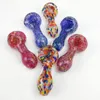 Bunte Bubbler Pink Pipes Glaspfeife Lila Handpfeife Tabakpfeifen Heady Duty Glaslöffelpfeife