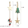 Quente criativo enfeites de Natal elegante árvore de Natal Pentagram estrela carta assimétrica brincos jóias para presente