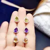 Natural Real Amethyst of Citrine Stud Earring per sieraden 5x7mm 0.7ct 2pcs Gemstone 925 Sterling Silver Fine Jewelry X2185