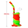 8.0 Inch Silicone Drum Water pipe with 4mm quartz banger and glass downstem glass water pipe silicone bongs eight colors free shiping