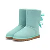 2021 Top Designer Snowboots Dames Laarzen Korte Mini Klassieke Knie Tall Winter Boots Bow Ankle Bowtie Anti-Slaging Booties Schoenen 34-43