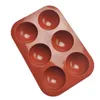 6 buracos silicone molde de cozimento para cozer 3d bakeware chocolate meio esfera esfera molde cupcake bolo diy muffin ferramenta de cozinha lx4147