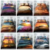 Trees Sunset Landscape Bedding Sets Coconuts Ocean 3D Print Duvet Cover Pillowcases For Adult Kids Bed Set With Pillowcase 201114