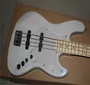 Hoge kwaliteit Custom Shop White 4 Strings Tuning System Jazz Elektrische Bas Gitaar