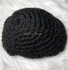 360 Wave 8mm Full Lace Toupee 4mm Afro Kinky Curl Full Pu Mens Wig 10a Indian Virgin Human Hair Erble för svarta män