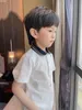 Летняя детская рубашка-поло для мальчиков, новинка 2021 года, детская хлопковая футболка с короткими рукавами, белые рубашки для мальчиков и девочек, топы269g8042416