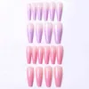 False Nails 20/24/100 PCS блистерная коробка с цветом остроконечные ложные наклейки для ногтей длинный гроб Полная крышка поддельных контусов TIP MANICURE 220225