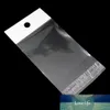 700pcs / lote 10 * 18 cm Limpar self adesivo de vedação de armazenamento de plástico bolsa de varejo anéis de gotejamento de piologia sacos de embalagem com buraco hang