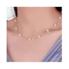 925 Sterling Silver Smycken 12 st 6mm Pearl Box Chain Choker Halsband Kolye Collares