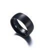 USA Popular High Quality Titanium Steel Black Matte Finished Ring Size 7/8/9/10/11