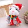 Hámster parlante Juguetes de peluche Dibujos animados de animales lindos Kawaii Hablar Hablar Grabación de sonido Hámster Juguete parlante Niños Regalos de Navidad 16 cm YL809