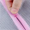 100pcs 30x40CM Taglia S Vestiti Abbigliamento Lavaggio Lavanderia Rete a rete Cerniera Sacchetto di lavaggio Saver Lingerie Home