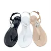 夏平底女性サンダルファッションラインストーンクリップつま先女の子靴大きいサイズのフリップフロップ快適な女性ゼリー靴 Y220209
