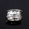 Design esculpido sol e lua vintage feminino anéis único presente da menina punk acessórios femininos para festa de dança jóias drop ship32486146184326