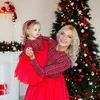 2020 New Year Family Matching Clothes Christmas Mother Daughter Dresses Mommy And Me Plaid Mom Dress Kids Child Outfit Y12153688563