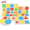 Houten Montessori Board Toys Geometrische Vorm Sorteren Math Montessori Puzzel Kleurrijke Preschool Leren Educatief Spel Baby Toy