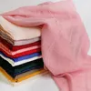 Écharpe décorative coton et lin plissé de style nouveau pour les dames malaisie hijab monochrome châle crêpe Scarf1200q