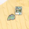 Creative Natural Mountains Rivers Enamel Pins Cartoon Colors Postcard Books Brooches For Friends Gift Lapel Pins Shirt Clothes Bags