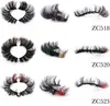 Faux de cils colorés 3D Fluffy faux vison couloir des yeux pour les yeux Strip Wipsy Faux multicolores cils pour la fête de cosplay de Noël quotidienne 4153637