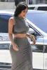KGFIGU Kim Kardashian Grey Outfits Frauen Tanktops und lange Röcke 2019 Sommer 2 -teiliger zweiteiliger Rock Y2007018406542
