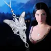 Стерлингового Серебра свадебные украшения Lord Princess Evenstar кулон ожерелья для женщин Arwen Crystal Q0531