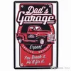 2021 Dad's Garage Vintage Metalowe Znaki Blaszane Reguły narzędzi Płyty Dekoracyjne Części Serwis Naklejki Ścienne Motocykl Plakat Home Decor Rozmiar 30x20cm