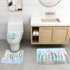 Tapis de bain coloré tapis et rideau de douche ensemble décor à la maison salle de bain tapis microfibre absorbant siège de toilette couverture Foot1
