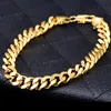 Heavy Massive 18k Yellow Gold Filled Mens Womens Bracelet Chain Cuban Link Jewelry 20cm