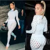 Sexy Tracksuits Women Long Sleeve Shirt And Pants Sets Hole Bodycon Legging Two Pieces Set Suit Outfit Black Autumn