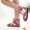 femmes hiver chaussures chaudes bottes à tricoter mignon dessin animé chaud doux en peluche maison bottes courtes chaussures en coton # g3 Y201026