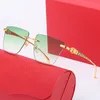 Gafas de sol para hombre Diseñador Mujer Gafas de sol Drak Redondas de gran tamaño para mujer Marca vintage Gafas de sol Sin montura Gafas de sol de lujo Lente gradiente buena