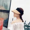 Mode sommarhattar kvinnor för fällbara solvisor tomt topp utomhus hav strand hatt kvinnlig bred grim sun hatt femalea avaktiverbar y200602